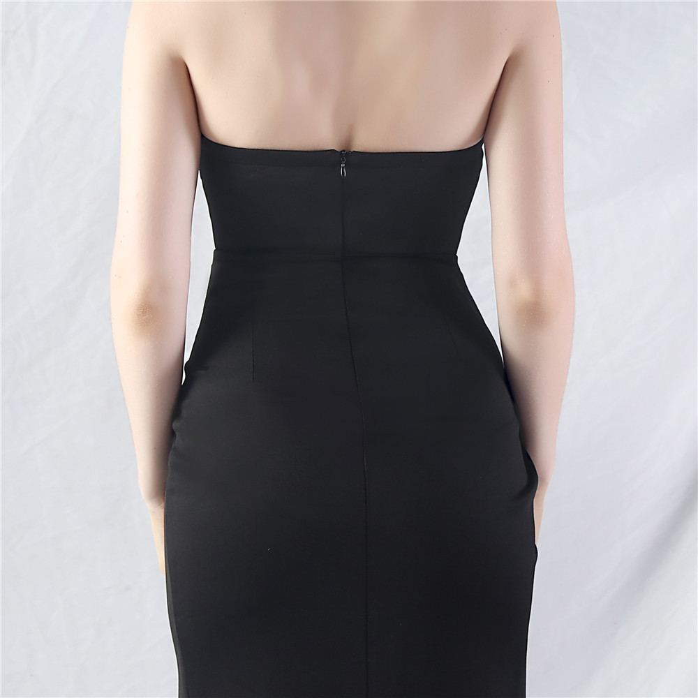 c751082e4bad3f05706b787285f1d511.jpg Fashionslee Women Chizue Black Strapless Corset Split Maxi Dress