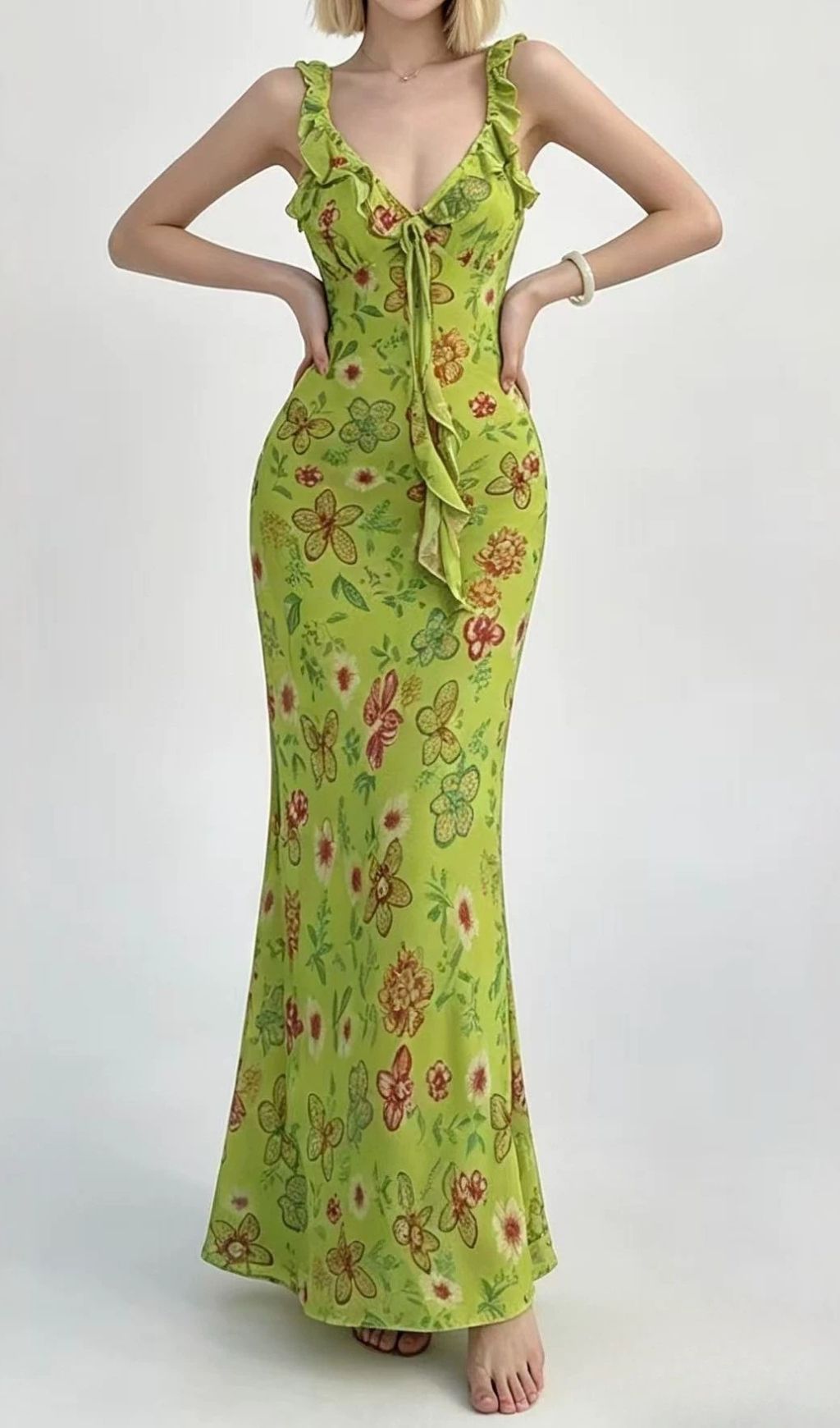 c8d6c0c5dc9ab393b58c710c10210872.jpg Fashionslee Women Laurin Green Floral Maxi Dress
