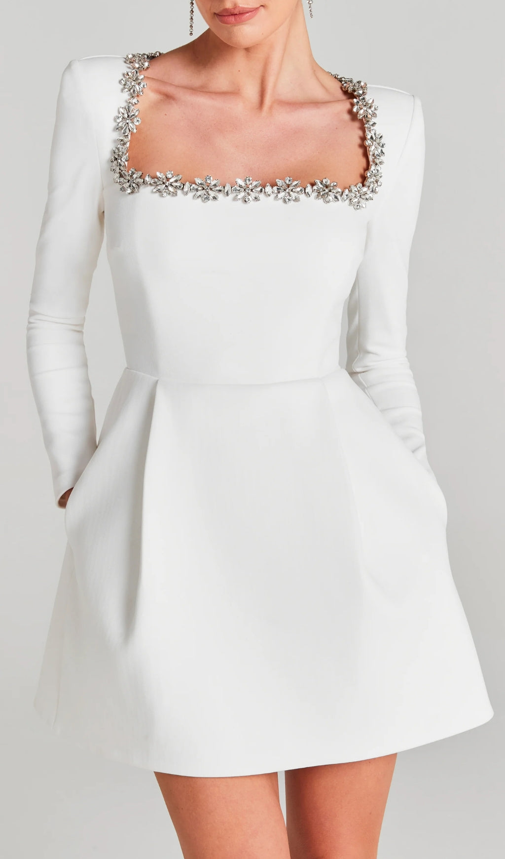 Fashionslee Women Aramoana Crystal Decor Mini Dress