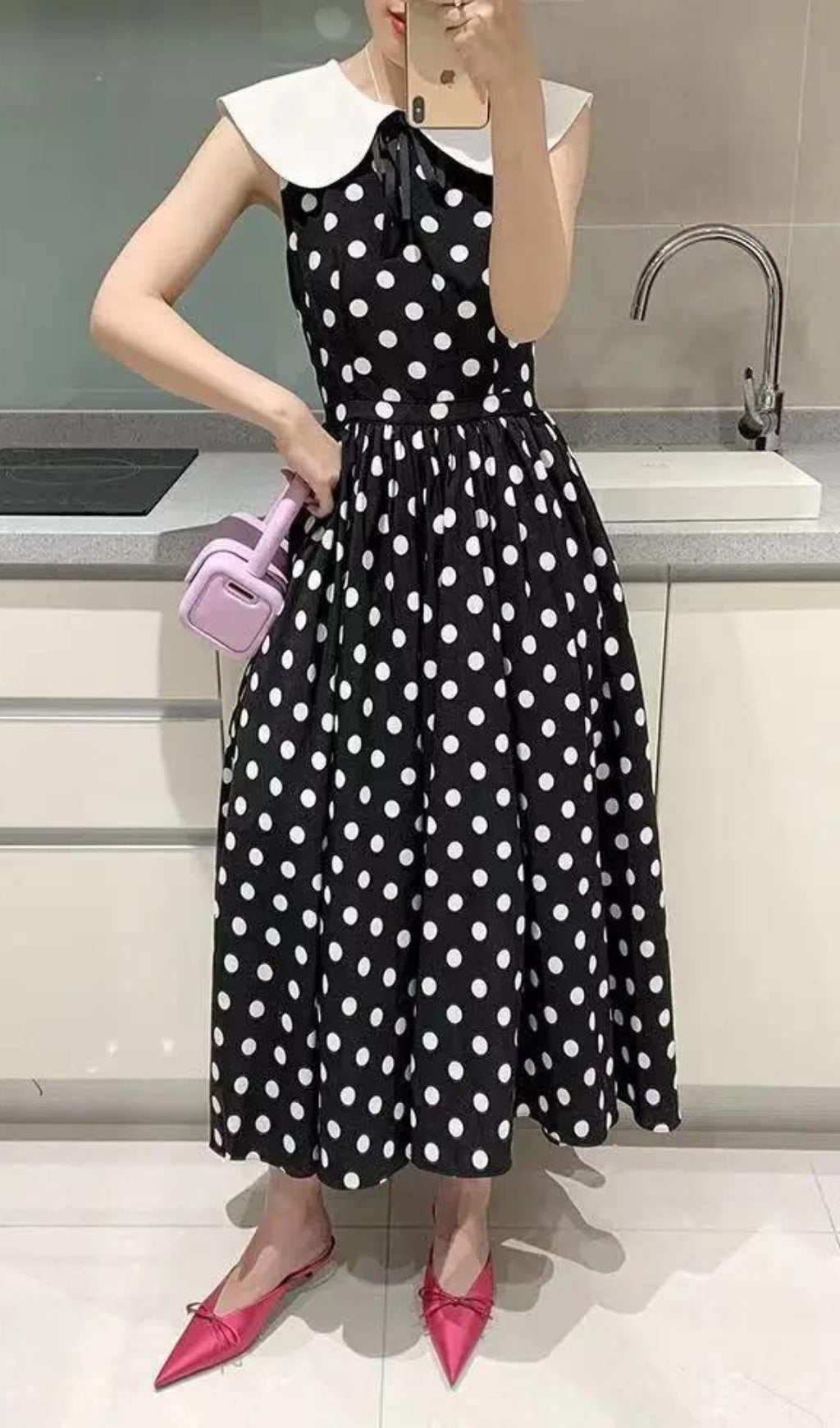 c9a4a57ff77c7294bf1d3269438ff786.jpeg Fashionslee Women Aminali Dot Midi Dress