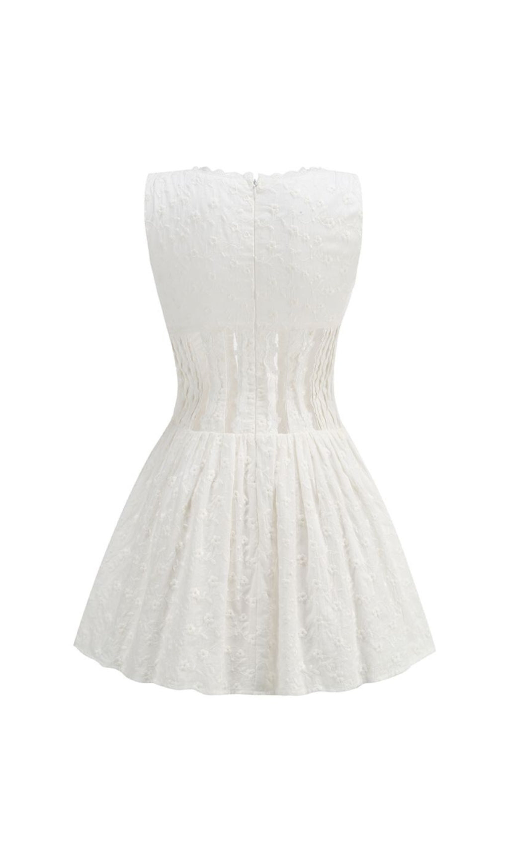 Fashionslee Women Avari White Lace Mini Dress