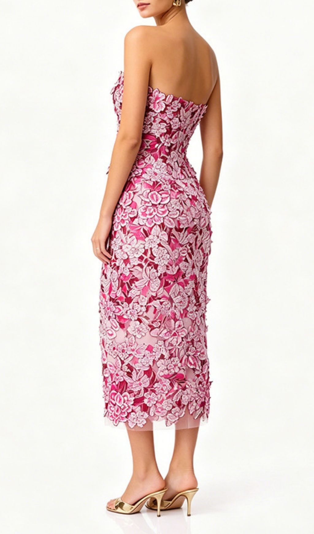 ca84e24f536ea6ebd59d1926b437882b.jpg Fashionslee Women Larissa Pink Strapless Flower Embroidery Midi Dress