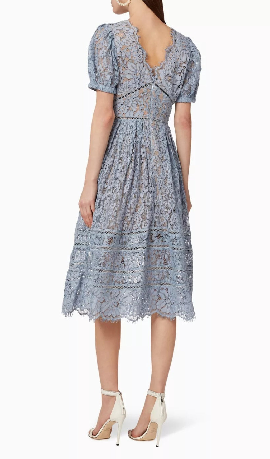Fashionslee Women Anshika Fine Cord Lace Dress