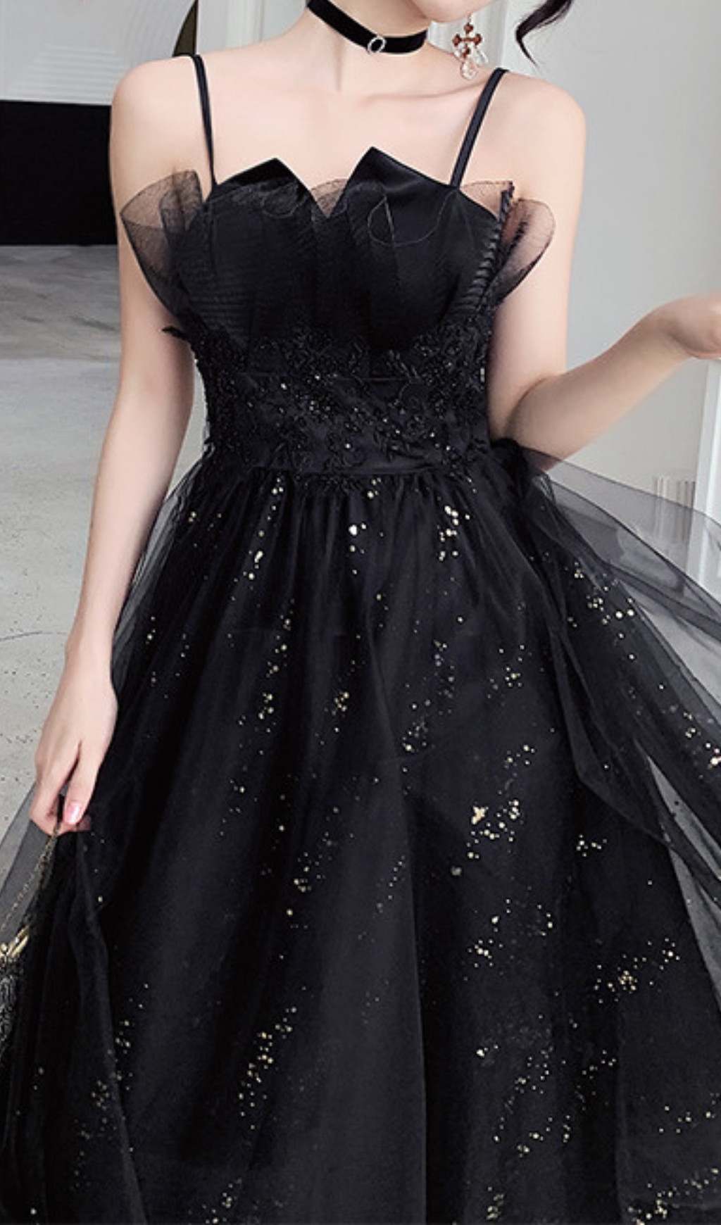 cd89348d3884eb8e3fbc7f522beb86a5.jpg Fashionslee Women Chiye Black Strappy Mesh Maxi Dress
