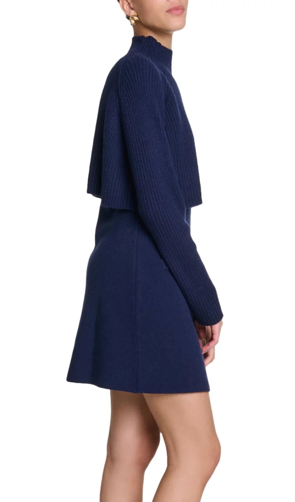 Fashionslee Women Roquette Layered Knit Mini Dress