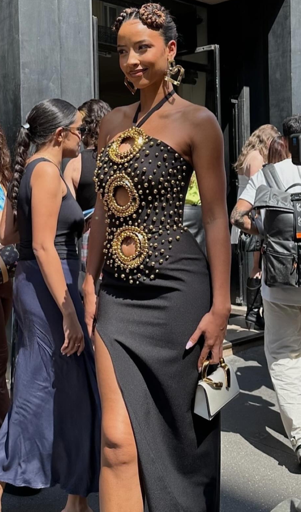 cf8ed2a95aeb1d13b2c74060473dc331.jpg Fashionslee Women Black Halter Embellished Cut Out Maxi Dress