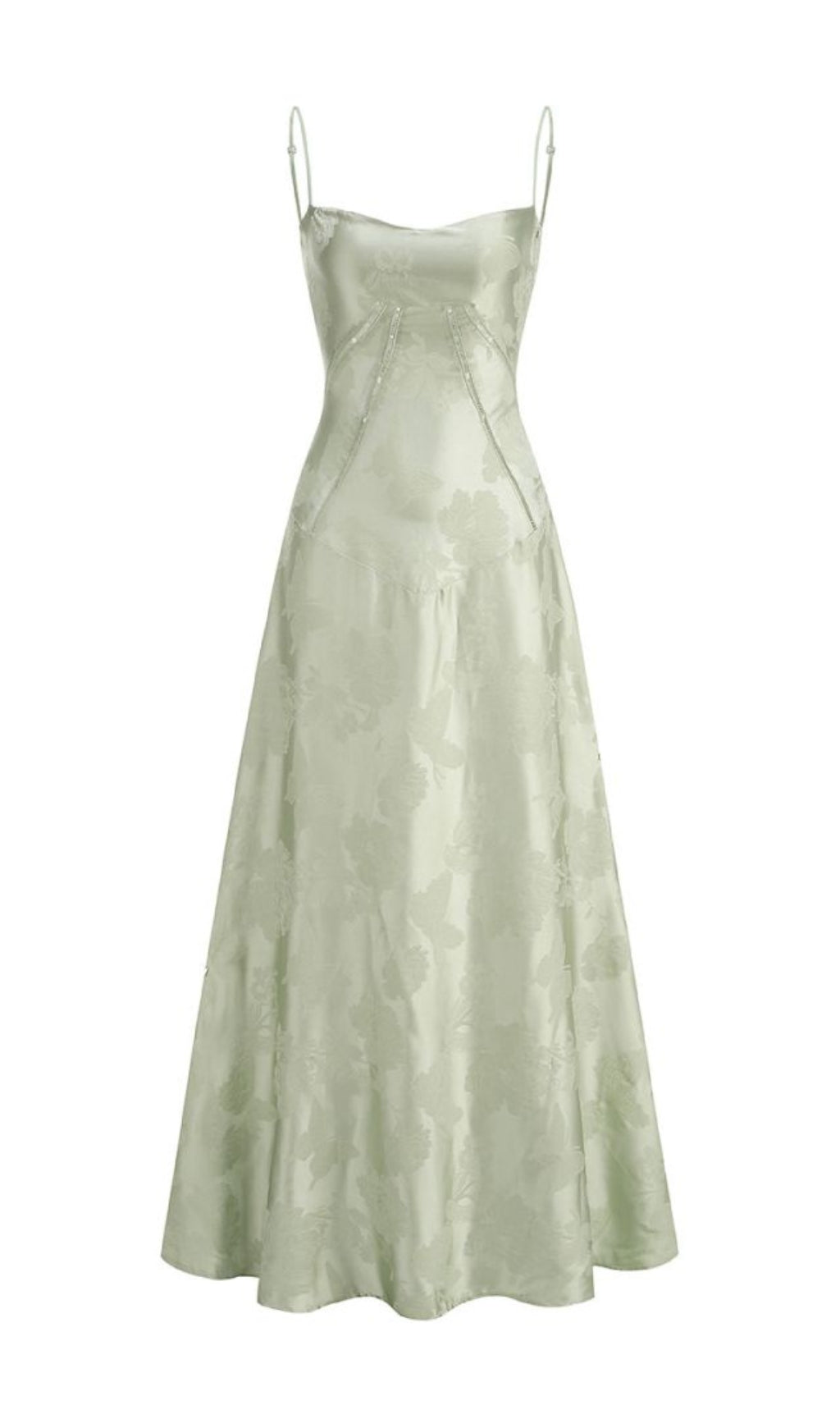 Fashionslee Women Billie Pistachio Floral Lace Back Maxi Dress