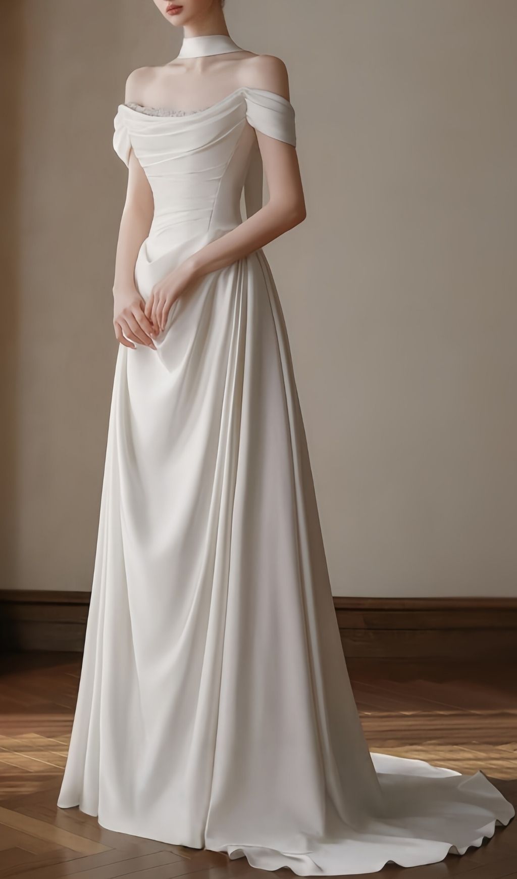 LEANNI WHITE OFF-SHOULDER BRIDAL GOWN - OWNCI