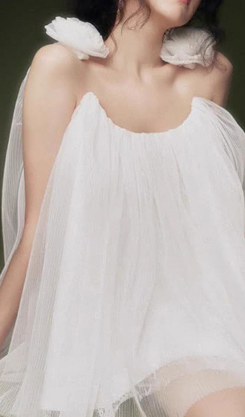 LANIER WHITE FLOWER MESH MINI DRESS - OWNCI LANIER WHITE FLOWER MESH MINI DRESS - OWNCI