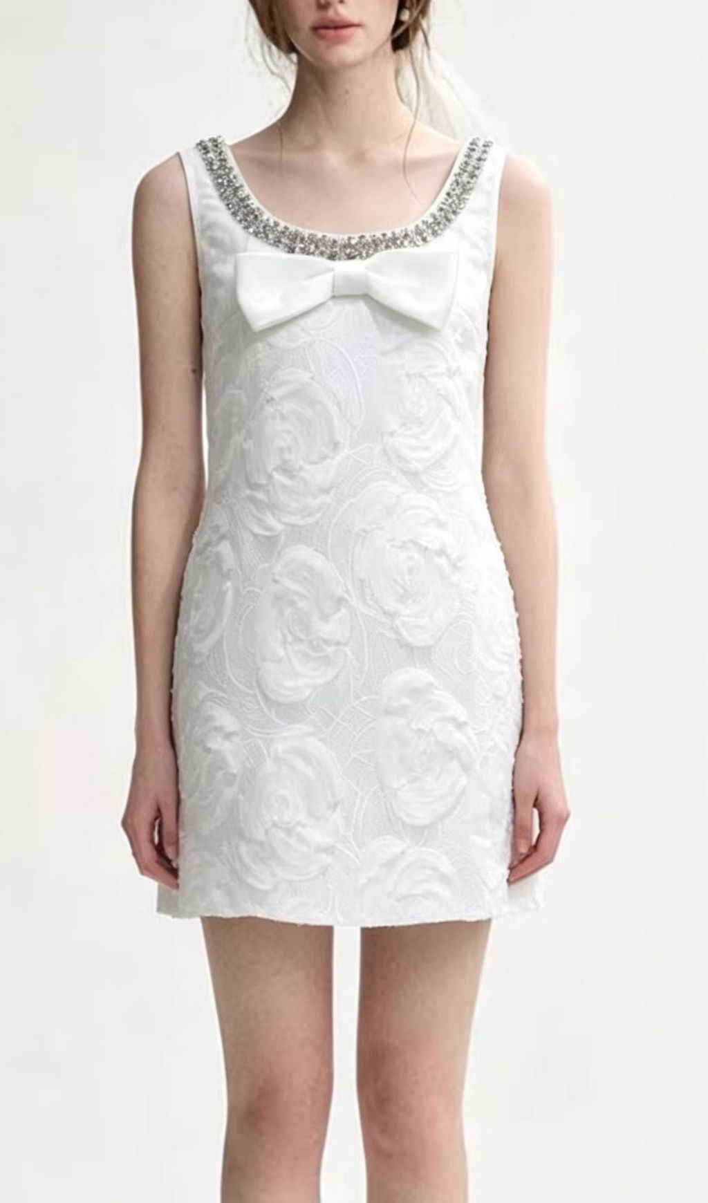 Fashionslee Women Leanna White Flower Mini Dress