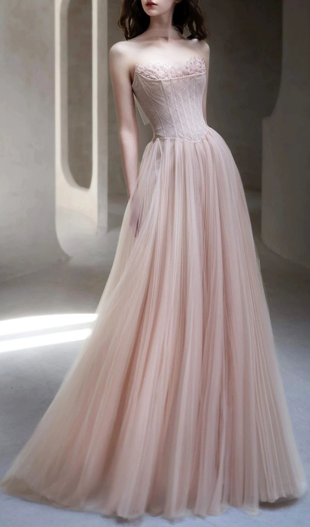Fashionslee Women Lakeisha Pink Strapless Corset Maxi Dress