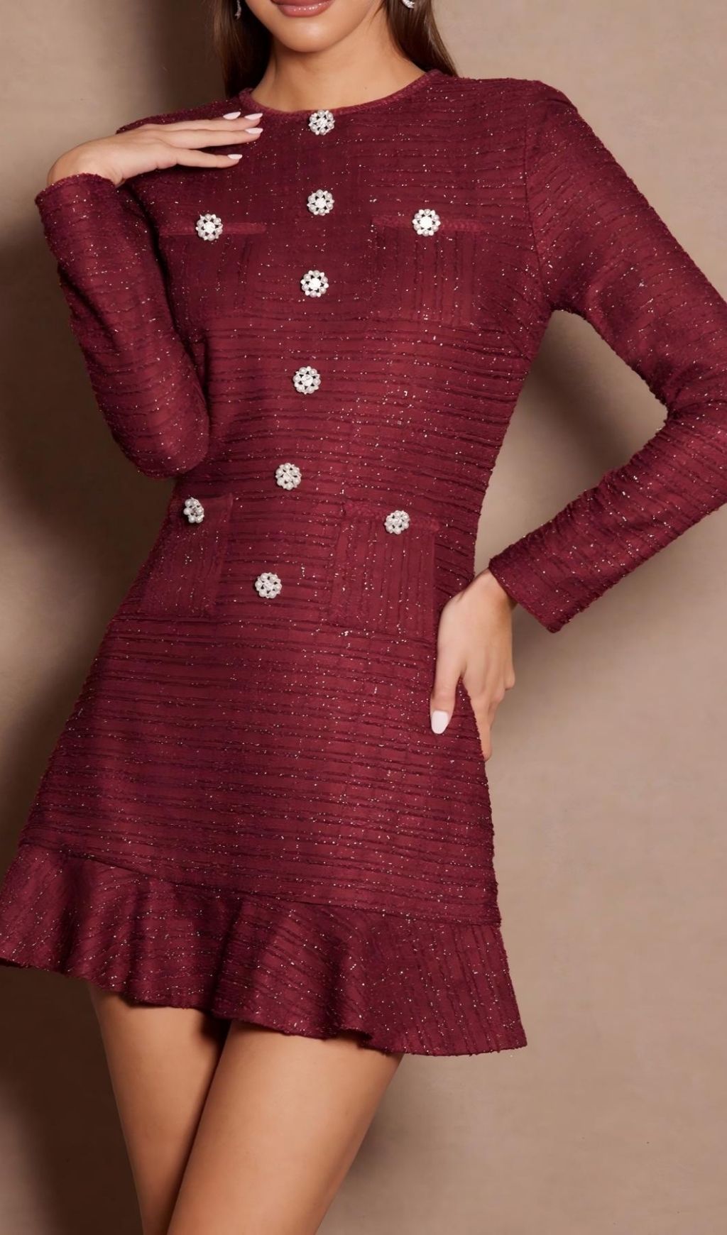 d33a41f6d6abb3fbc68002fefd6c631b.jpg Fashionslee Women Lani Red Long Sleeve Mini Dress