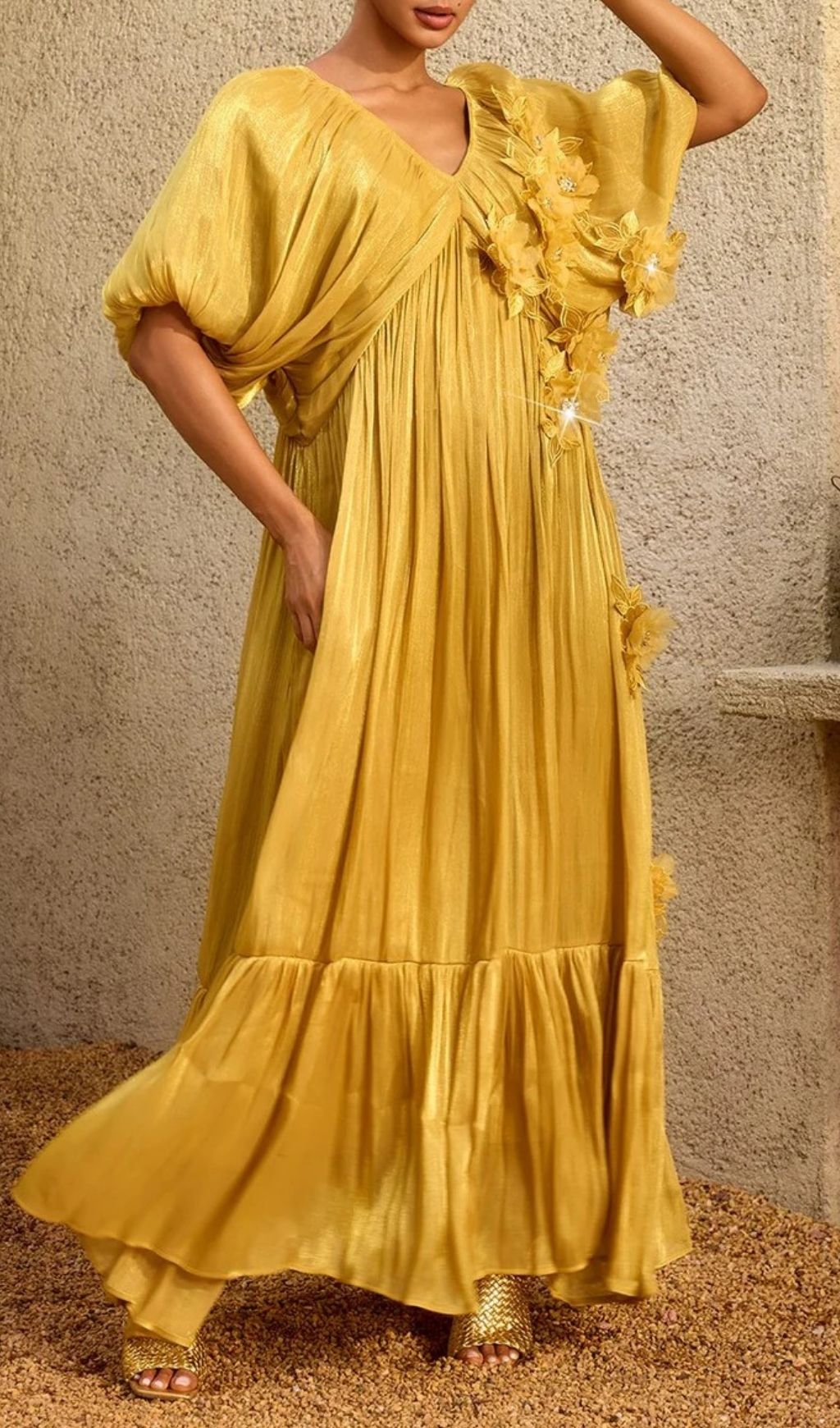 d35d4ec83b0903e4c0aa6762860fda1d.jpg Fashionslee Women Corthiel Puff Sleeve Flower Ruched Maxi Dress