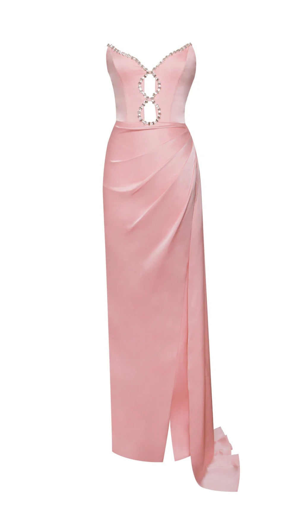 d41e2cef970304b218564d98d70d82c4.jpeg Fashionslee Women Aile Pink Satin Crystal Embellished Gown