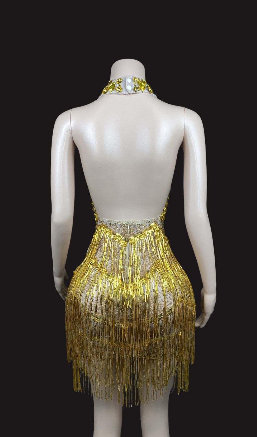 d4482c3f3943b8fec4dbd408cc267555.jpg Fashionslee Women Elmarie Gold Backless Fringe Sequin Mini Dress