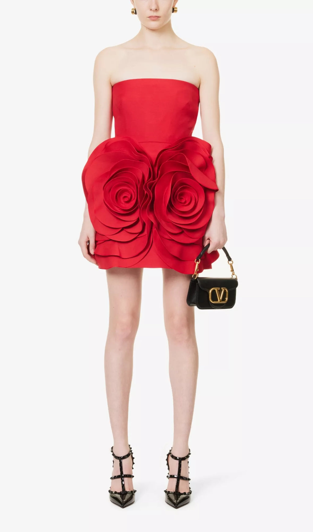 Fashionslee Women Ayat Strapless Flower Mini Dress