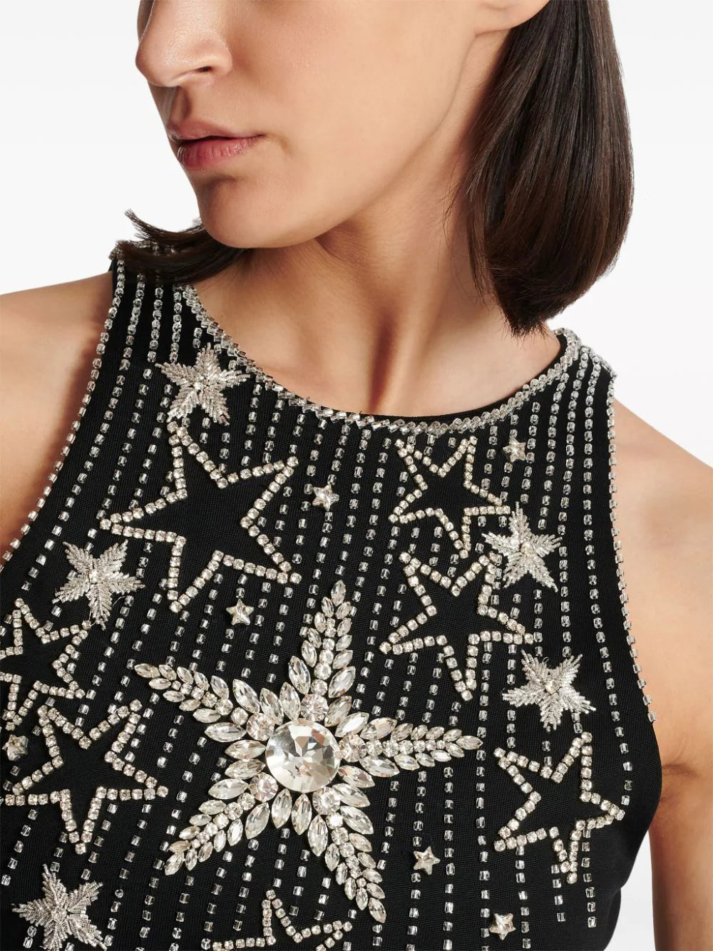 Fashionslee Women Abelia Stars Embroidered Mini Dress