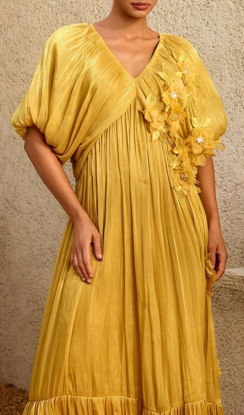 d51a71e7da11b9092e3fbadd76212b71.jpg Fashionslee Women Corthiel Puff Sleeve Flower Ruched Maxi Dress