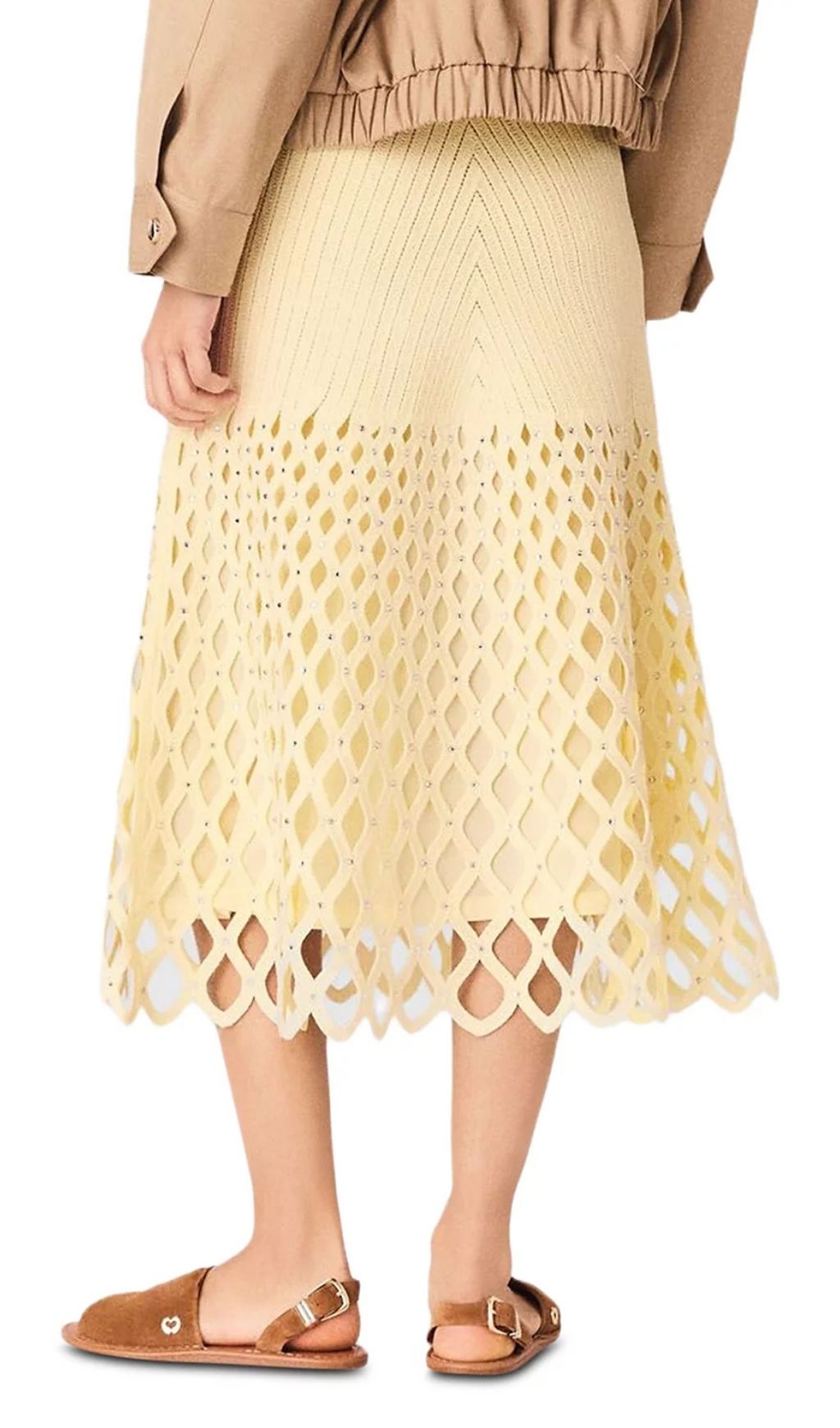 Fashionslee Women Crochet Midi Skirt