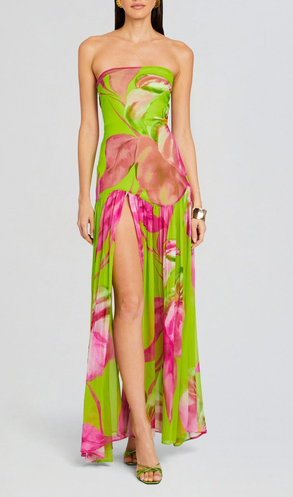d5d79519a05c27a8027794f68e667258.jpeg Fashionslee Women Arava Green Printed Slit Maxi Dress