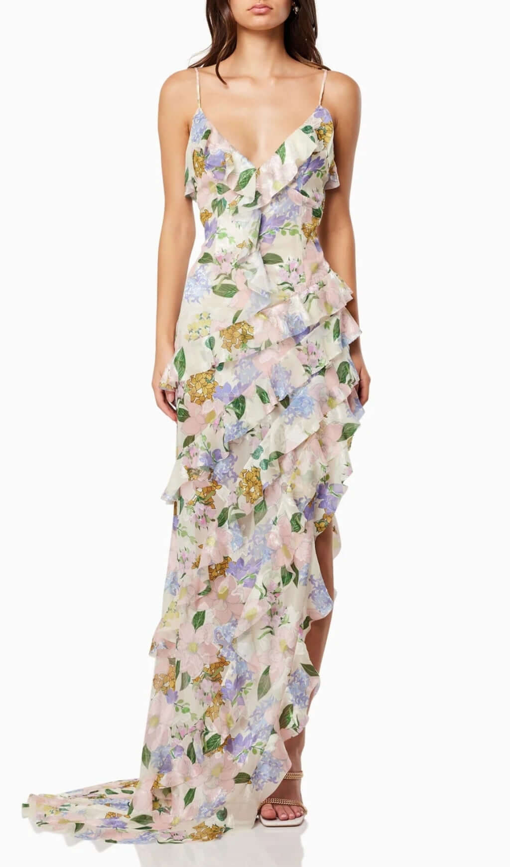 d72135b0a060016d5253f5fd7da3de2e.jpeg Fashionslee Women Aviya Floral Ruffle Split Maxi Dress
