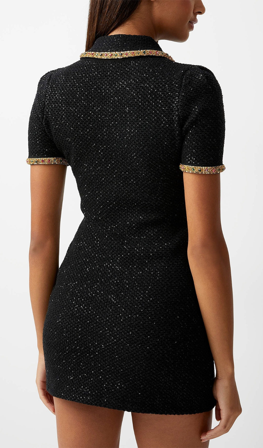 Fashionslee Women Ankti Black Knit Mini Dress