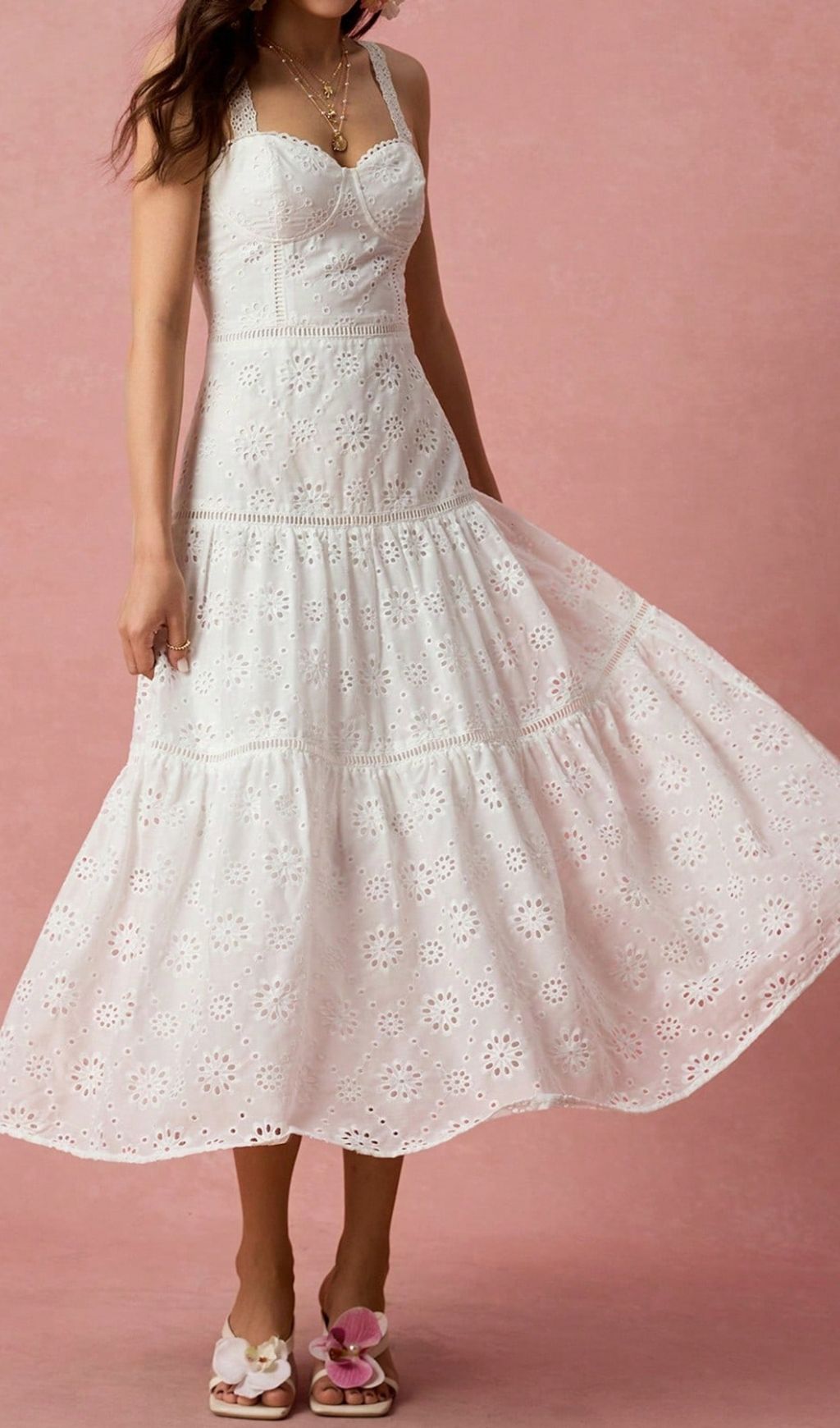 d7caed1b94db2c54bdfbd30d151e196b.jpg Fashionslee Women Lamya White Strappy Midi Dress