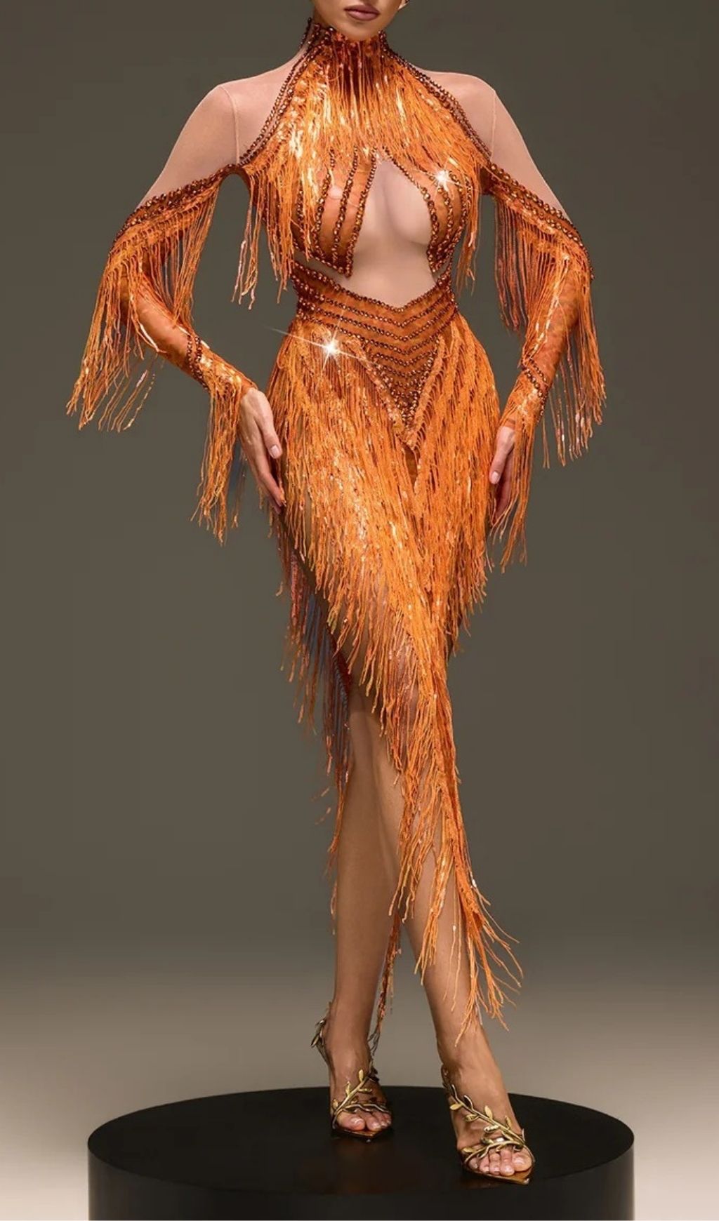 d84a8f07278b3c3e12d3f54589da6674.jpg Fashionslee Women Ervanel High Neck Fringe Diamond Bodysuit