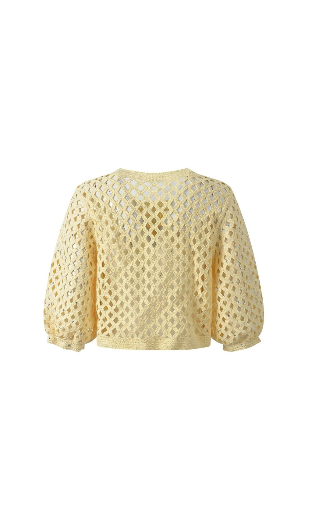 Fashionslee Women Rhinestone Crochet Cardigan