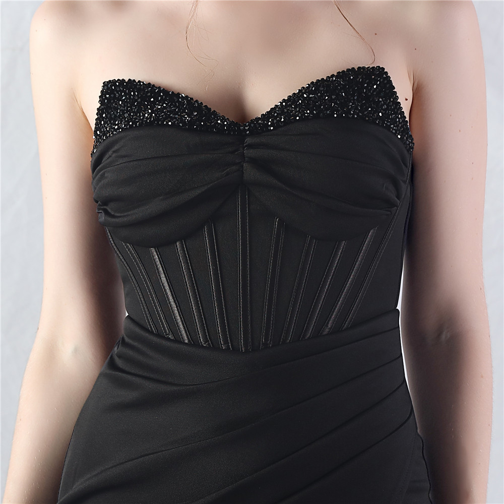 dabeda0293cb627a3ddfa011101e4d21.jpg Fashionslee Women Chizue Black Strapless Corset Split Maxi Dress
