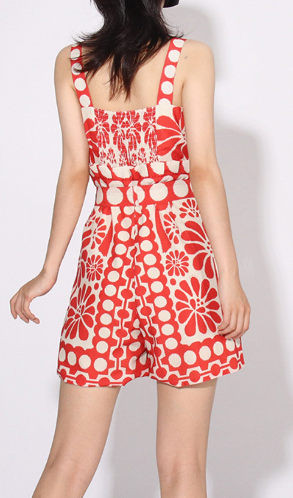 Fashionslee Women Asatira Red Printed Romper