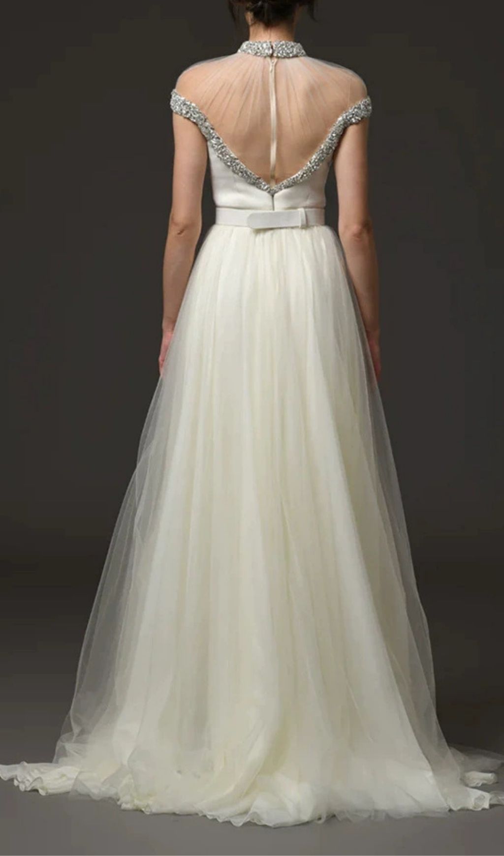 Fashionslee Women Kuri White Diamante Mesh Maxi Dress