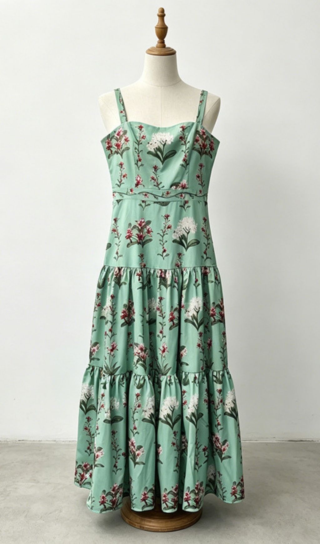 Fashionslee Women Latifah Green Floral Maxi Dress