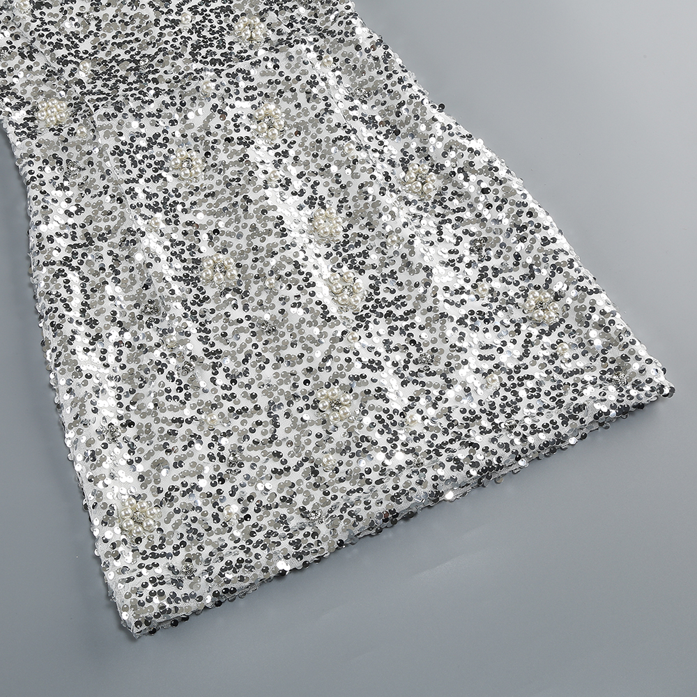 e1265cb9df87e712a0608ad440f73752.jpg Fashionslee Women Chumani Silver Crystal Pearl Sequin Mini Dress