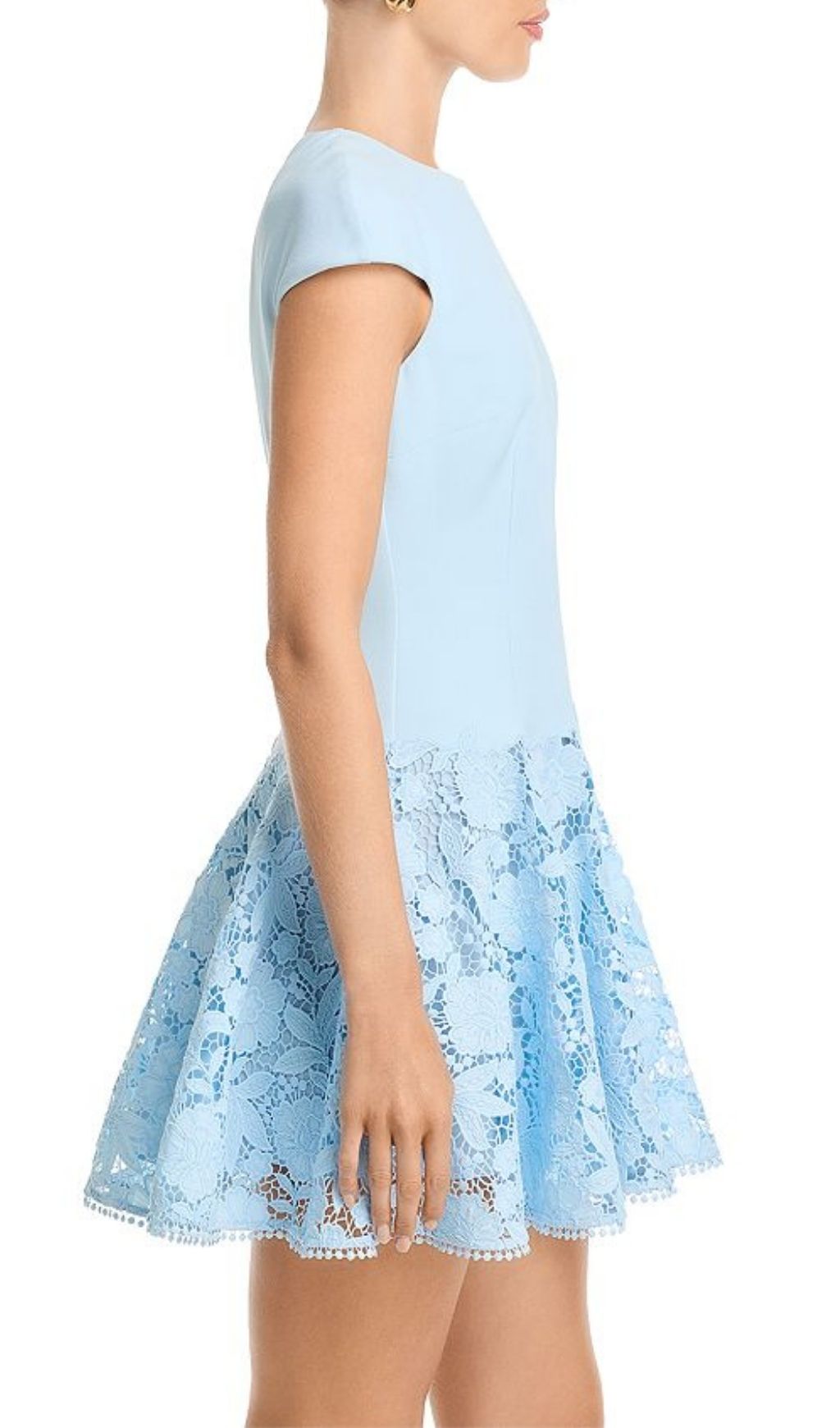e1a94bf1b4b42df002eeec1fb87a205f.jpg Fashionslee Women Crepe Lace Mini Dress - Blue