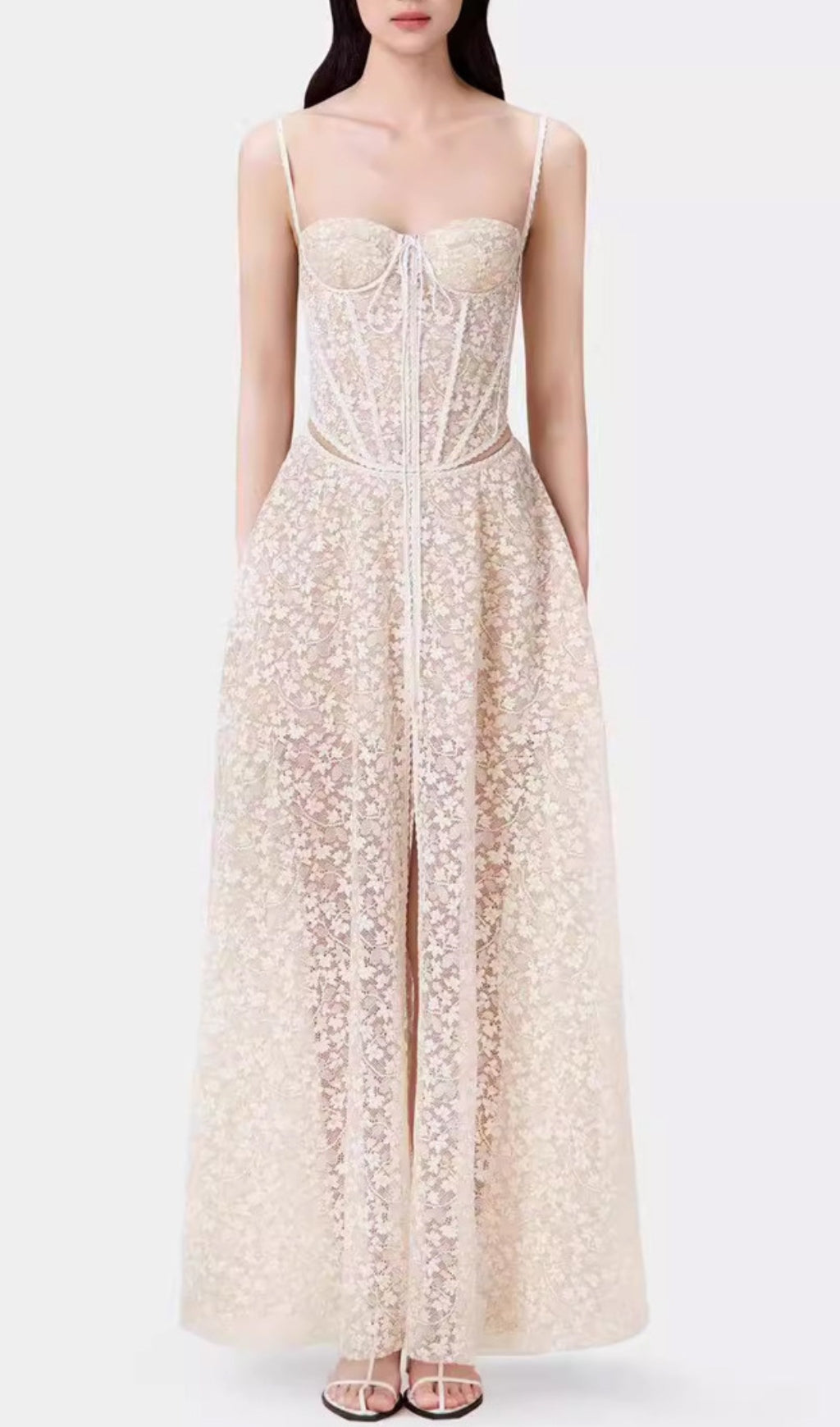 Fashionslee Women Albinia Floral Corset Maxi Dress