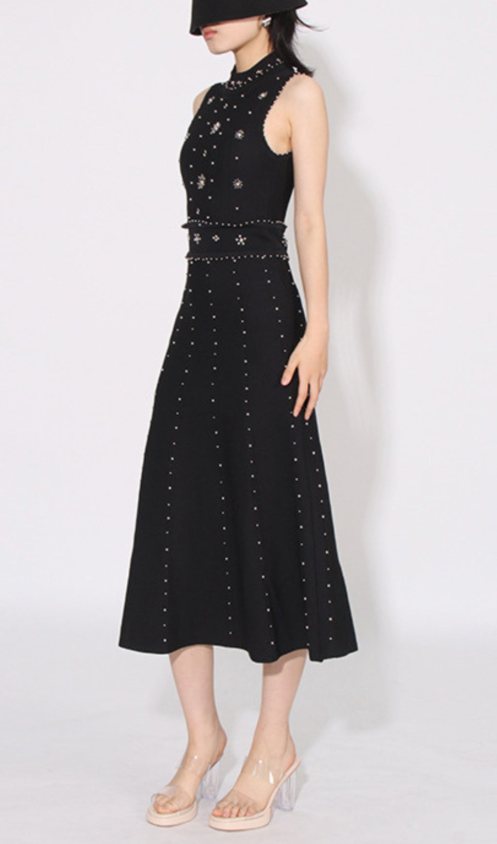 e2de6b5f7fc842f19625eda33bf46aa2.jpeg Fashionslee Women Arezo Black Bead Midi Dress