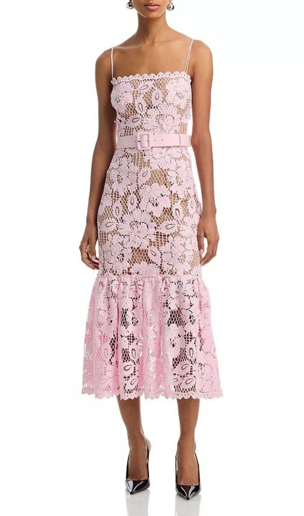 Fashionslee Women Crochet Lace Midi Dress