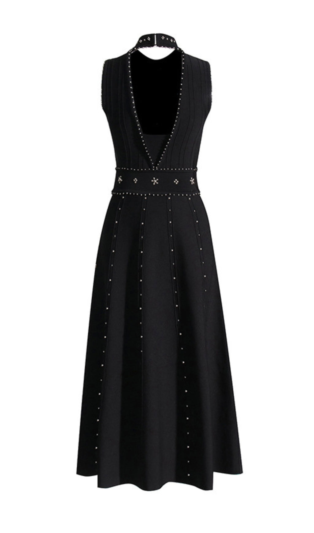 e3d839098a44d4bf948522c32c3c1aa8.jpeg Fashionslee Women Arezo Black Bead Midi Dress