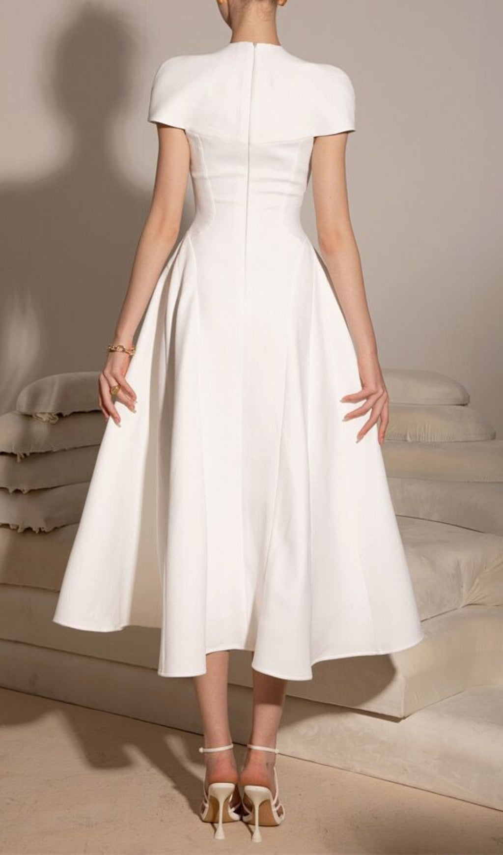 Fashionslee Women Alchemy White Midi Dress