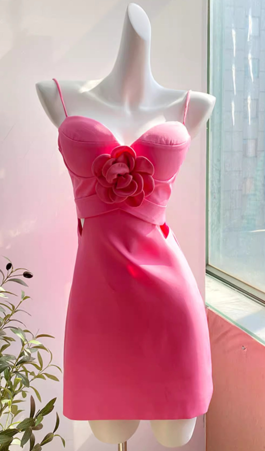 Fashionslee Women Ailie Pink Flower Mini Dress