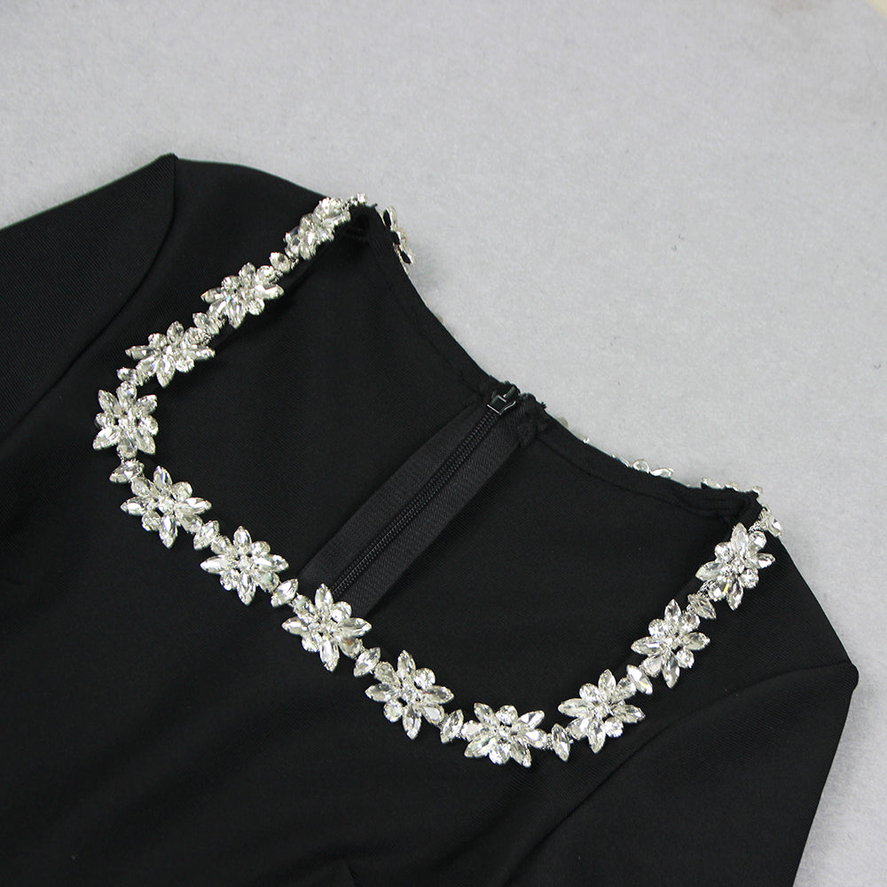 Fashionslee Women Azize Crystal Neckline Jumpsuit