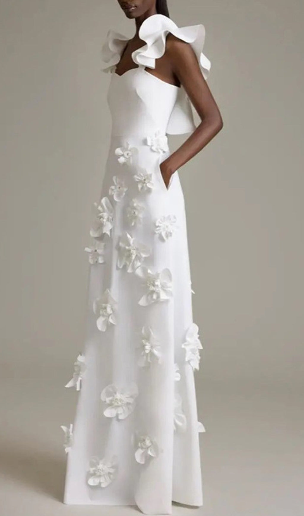 Fashionslee Women Bracha 3D Flower Maxi Dress