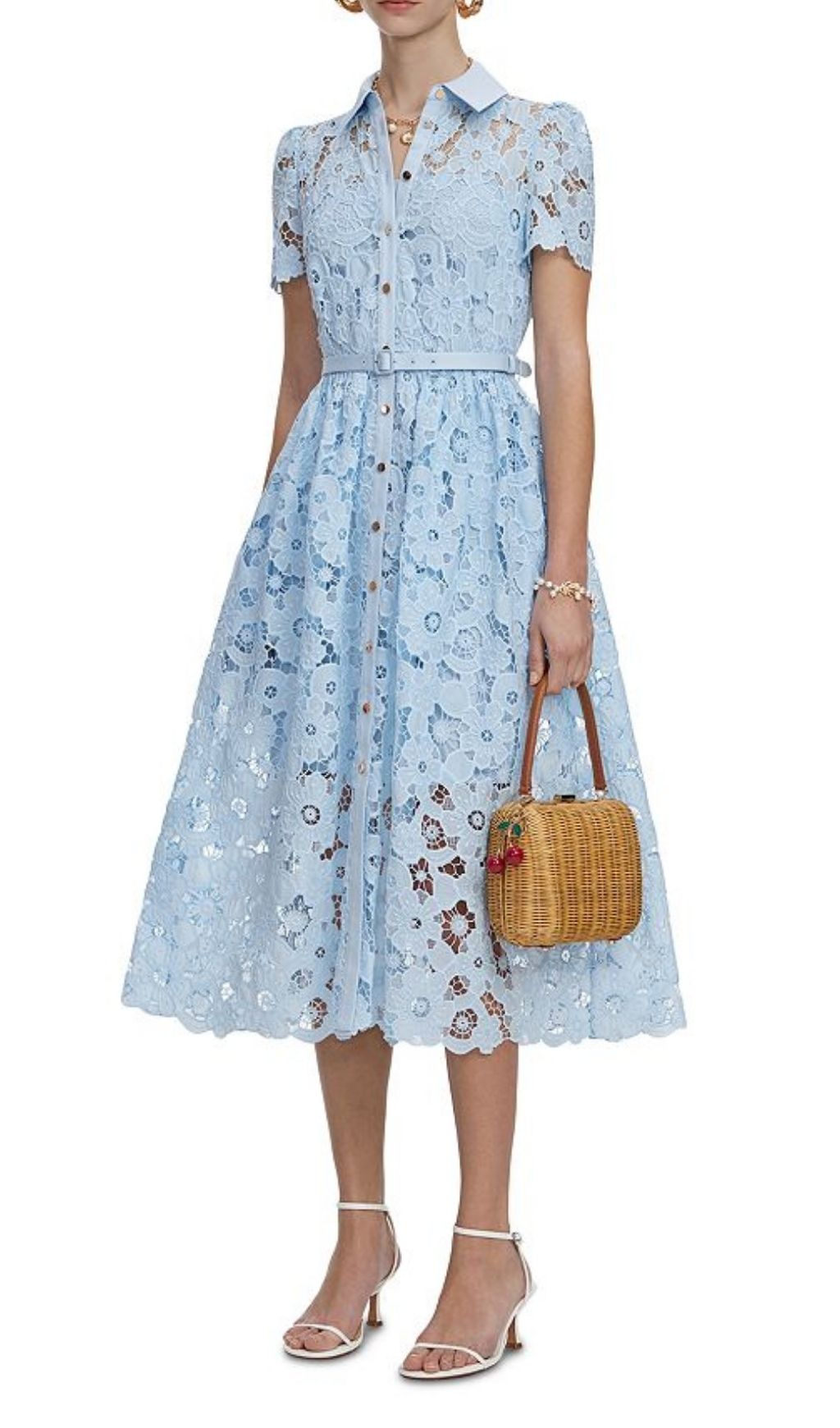 e6622318438b74d13e304a88bdb0ea37.jpg Fashionslee Women Lace Collared Midi Dress - Blue