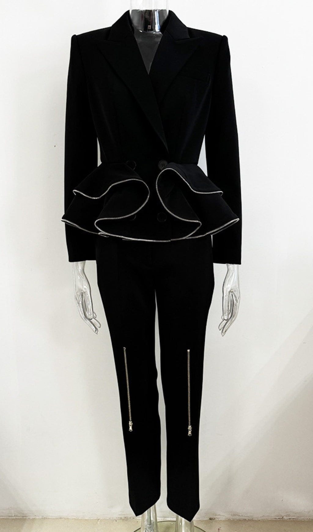VINTAGE BLACK RUFFLE SUIT SET – TRENDING - OWNCI