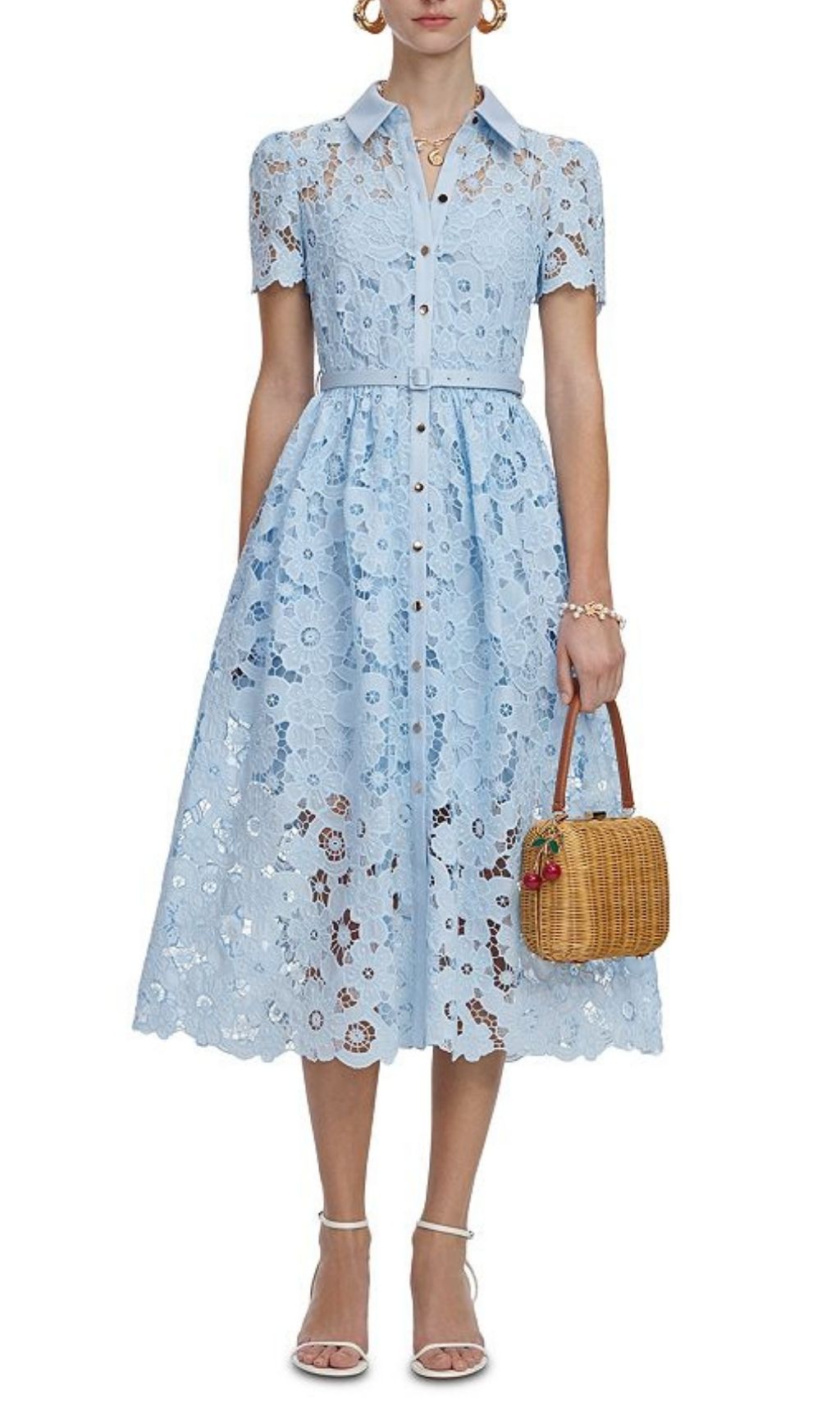 e85feadd4c108d5dc63d6bec105eef69.jpg Fashionslee Women Lace Collared Midi Dress - Blue