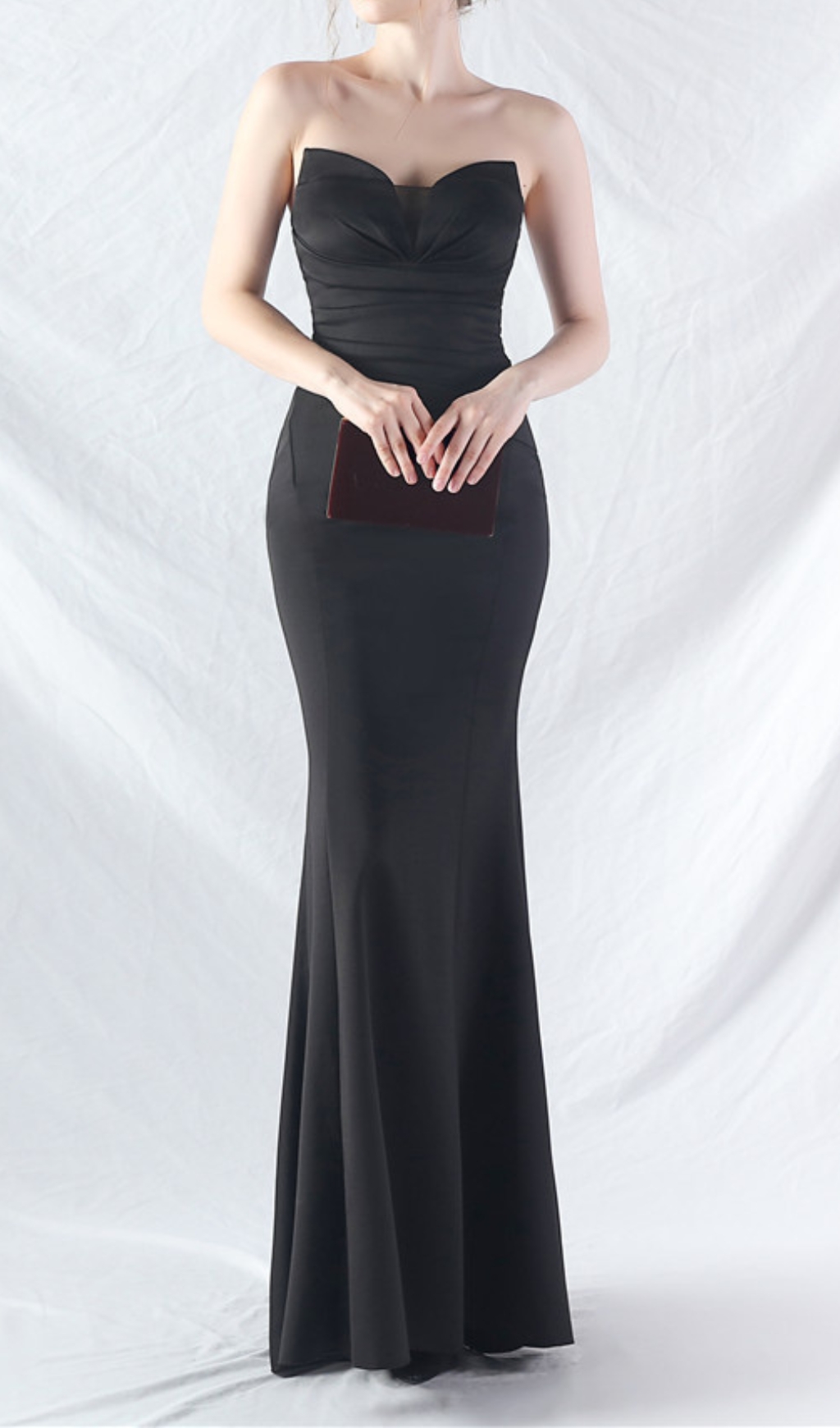 e8c6af796dbfcca33377ebdd1c059d3e.jpg Fashionslee Women Chrina Black Strapless Ruched Maxi Dress