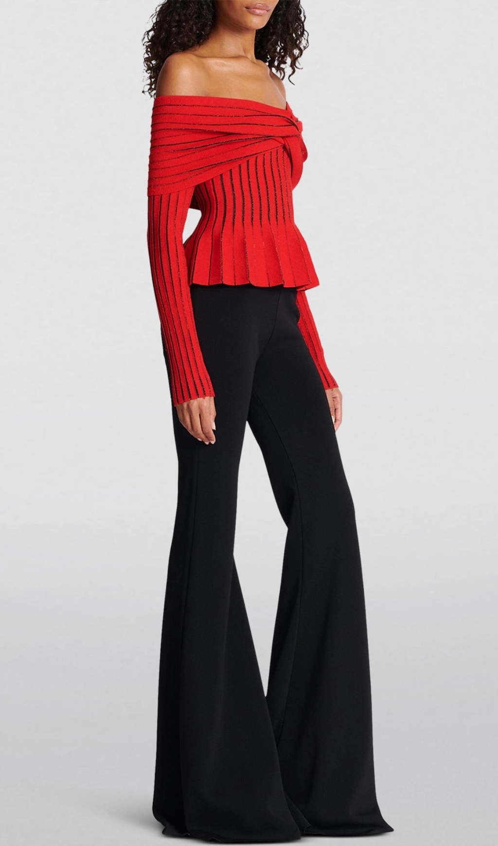 ed5c23903c3b78ed091a8febd3bb56ac.jpg Fashionslee Women Esther Knit Stripe Ruched Off-Shoulder Top