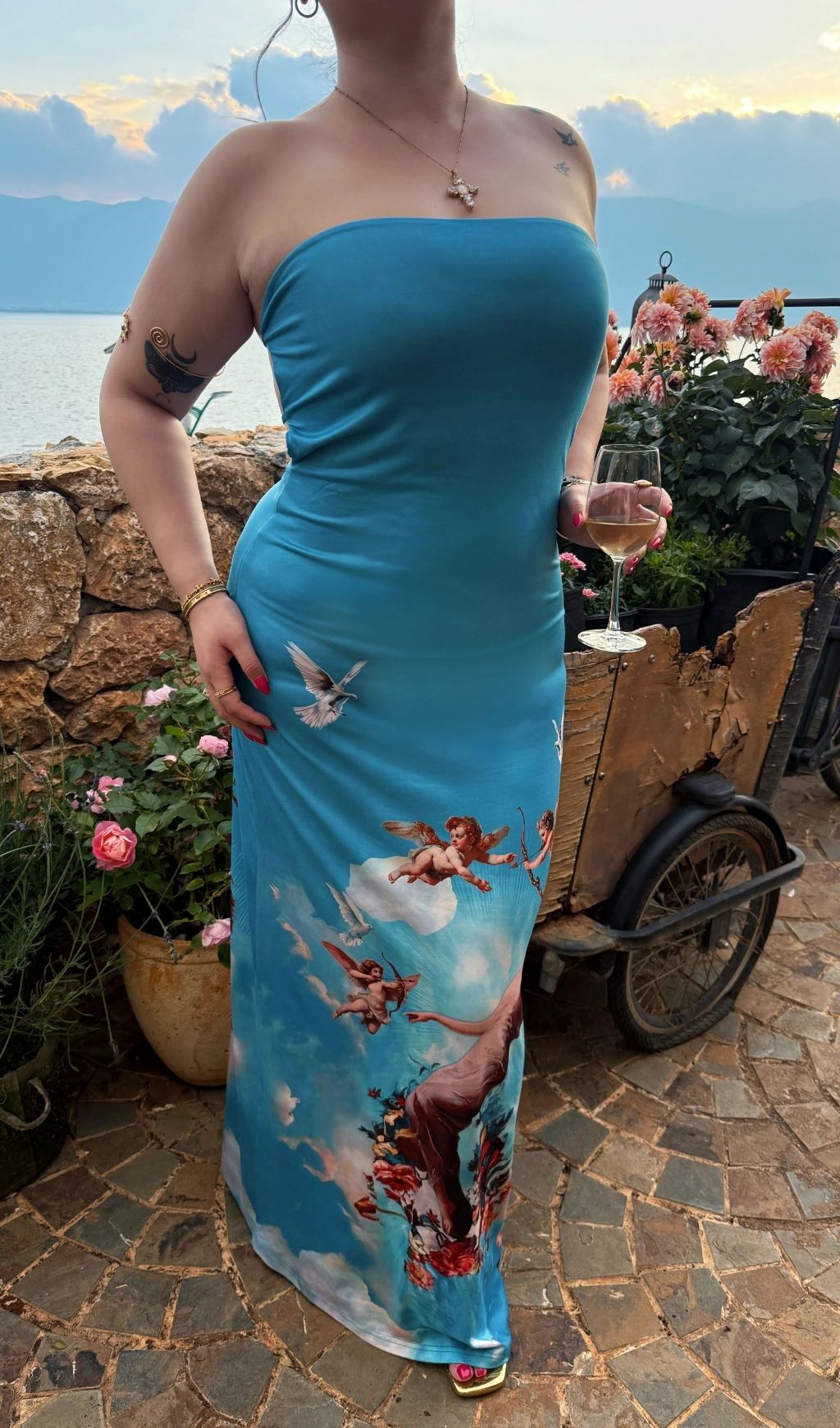 ee8b290b22f28744db0c888598091b9b.jpg Fashionslee Women Lacie Blue Strapless Printed Plus Size Maxi Dress