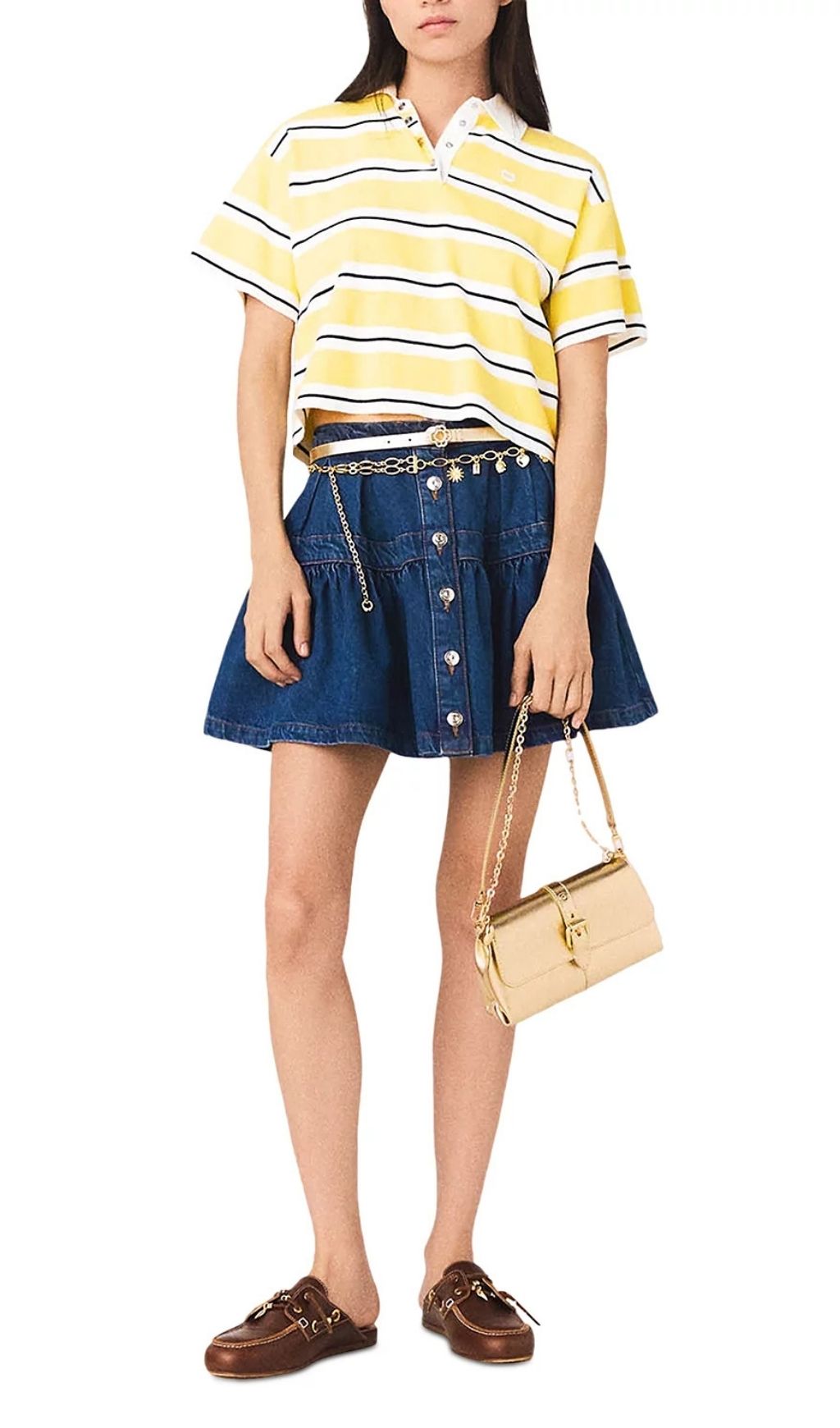 Malisse Striped Short Sleeve Polo Shirt - OWNCI Malisse Striped Short Sleeve Polo Shirt - OWNCI